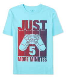 Childrens Place Aqua Blue Just 5 More Minutes Graphic Tee